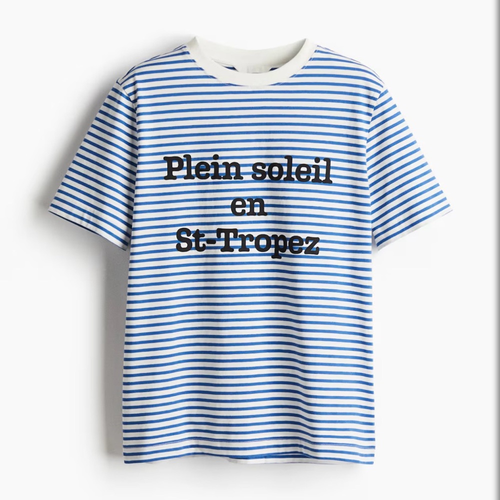 H&M Blue and White Striped Top